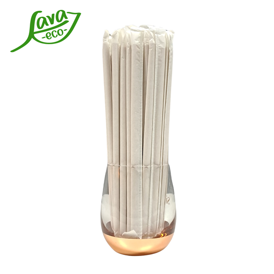 LavaEco Individually Packed Kraft Paper Drinking Straws With Sharp Bottom For Easy Poke Environment Eco Friendly Disposable Straw - 100pcs