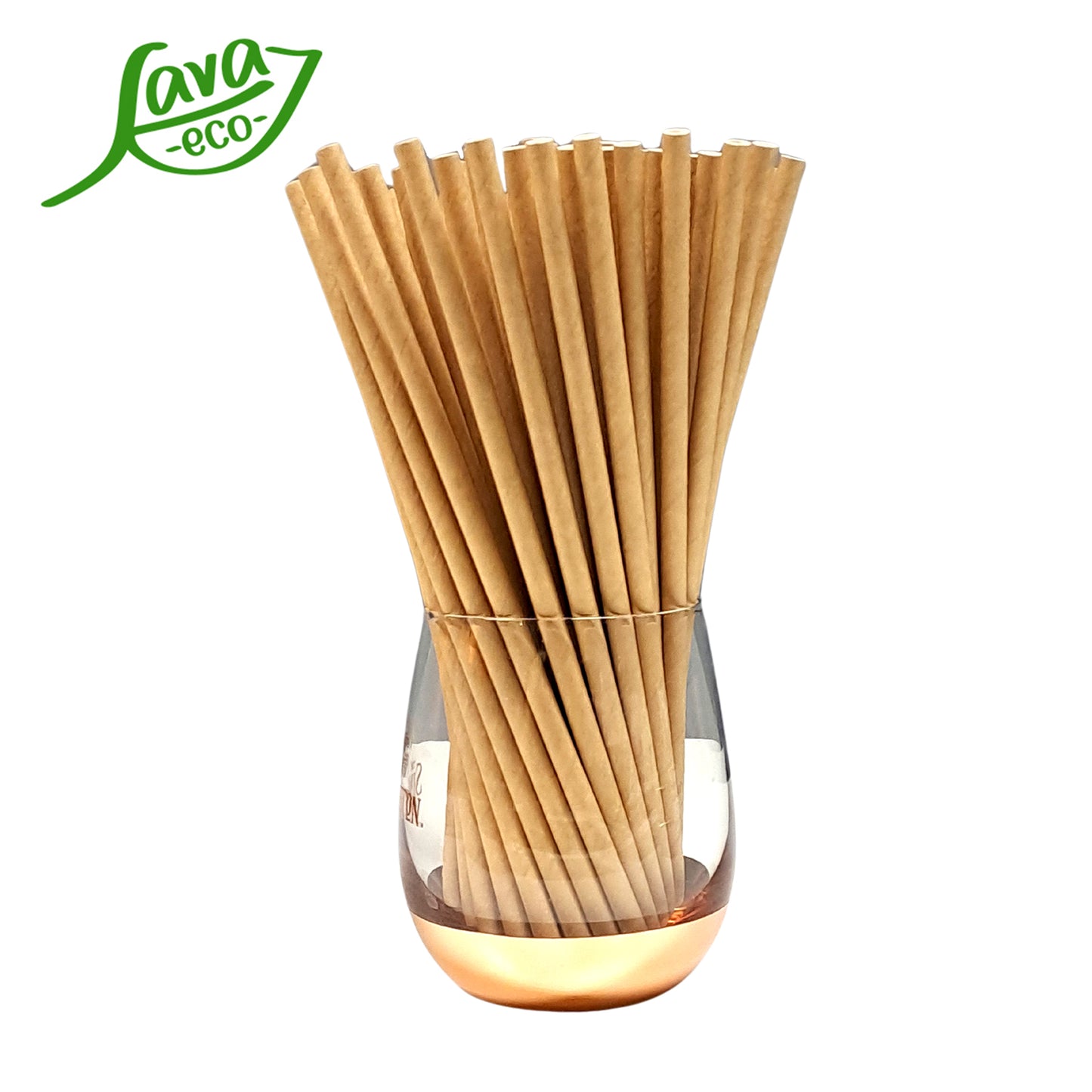 LavaEco Biodegradable Paper Straws - Plain Kraft Paper 100 PCS - Disposable Environment Eco Friendly