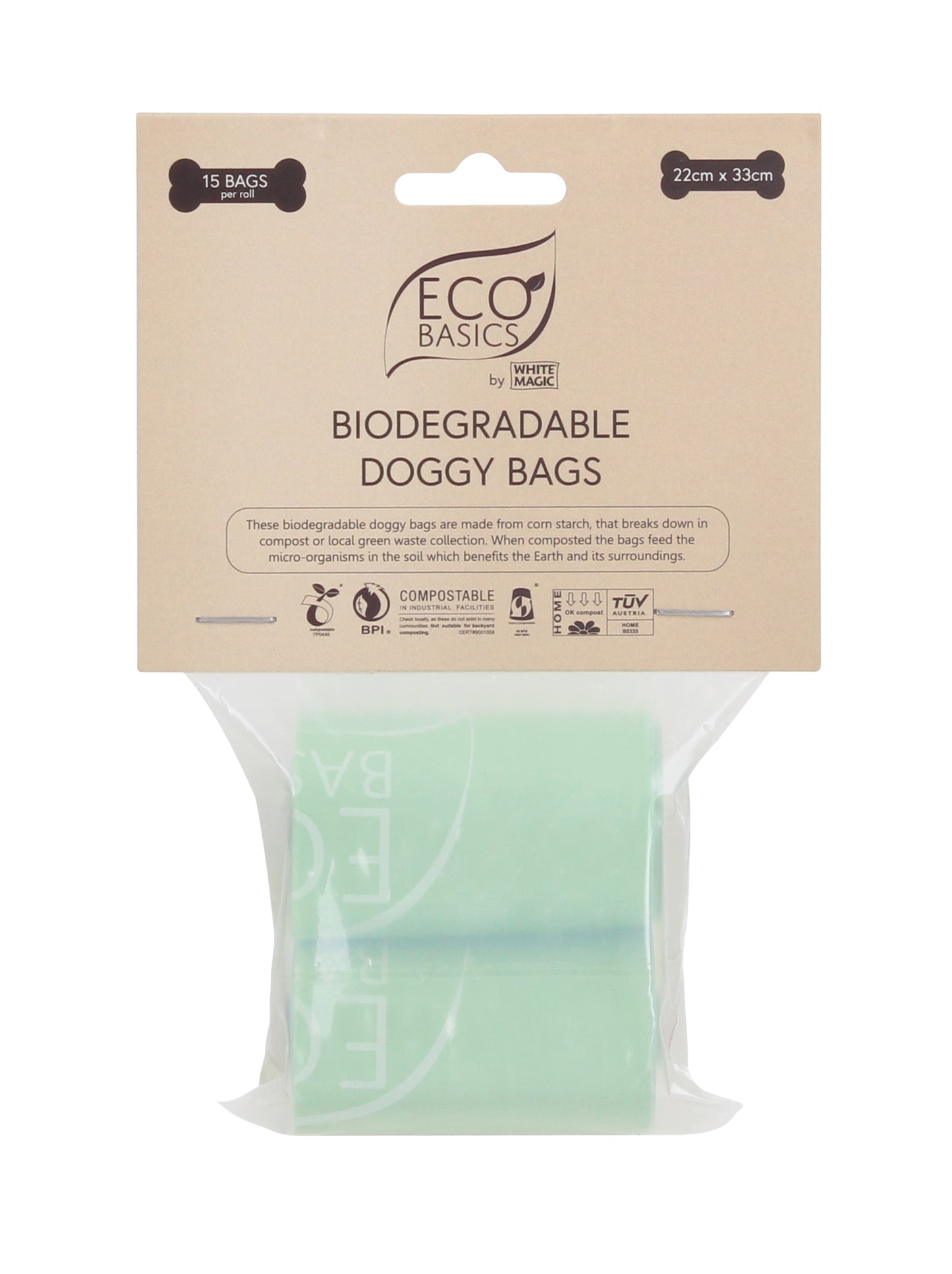 Eco Basics Biodegradable Doggy Bags - 15Bags/Roll