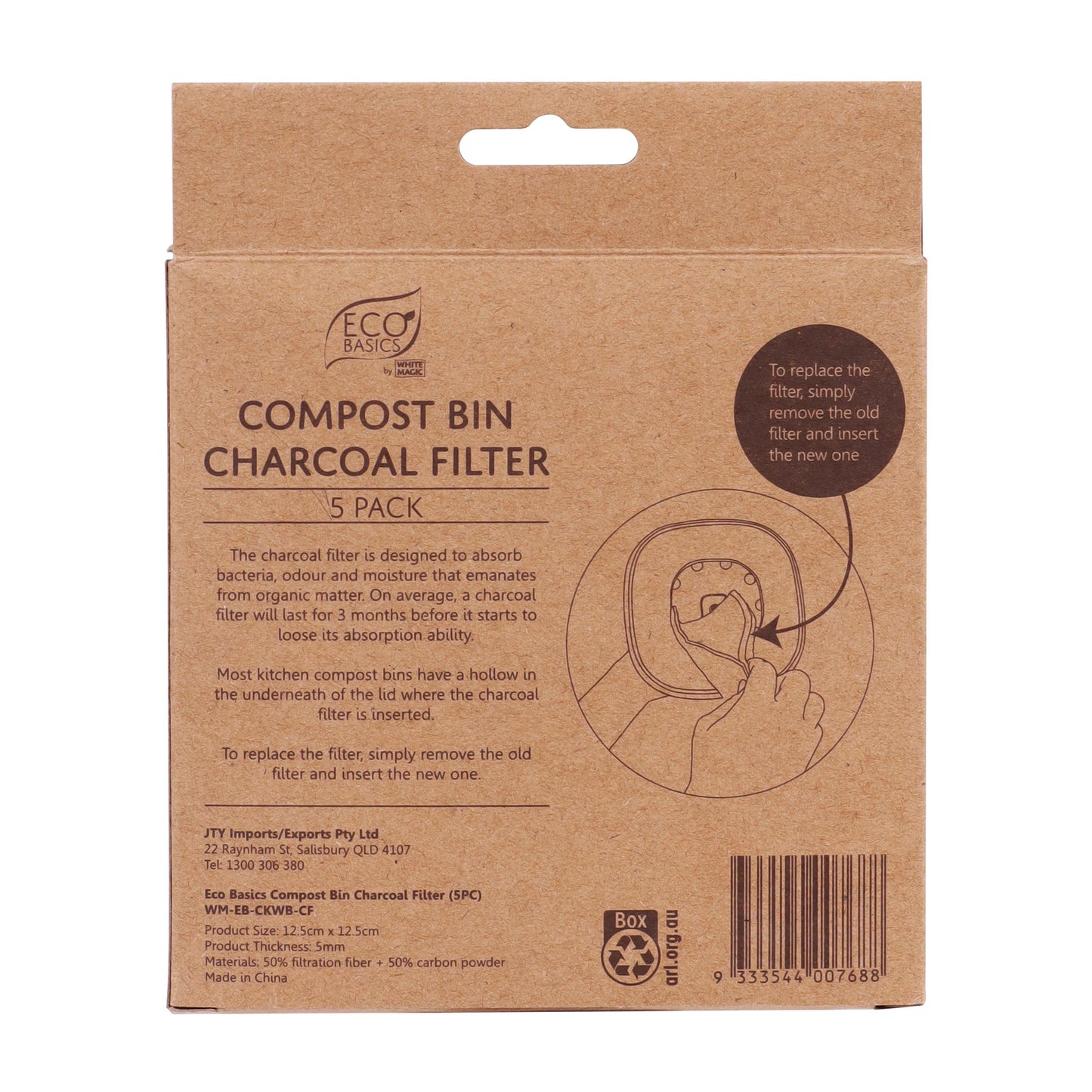 Eco Basics Compost Bin Charcoal Filter - 5Pack