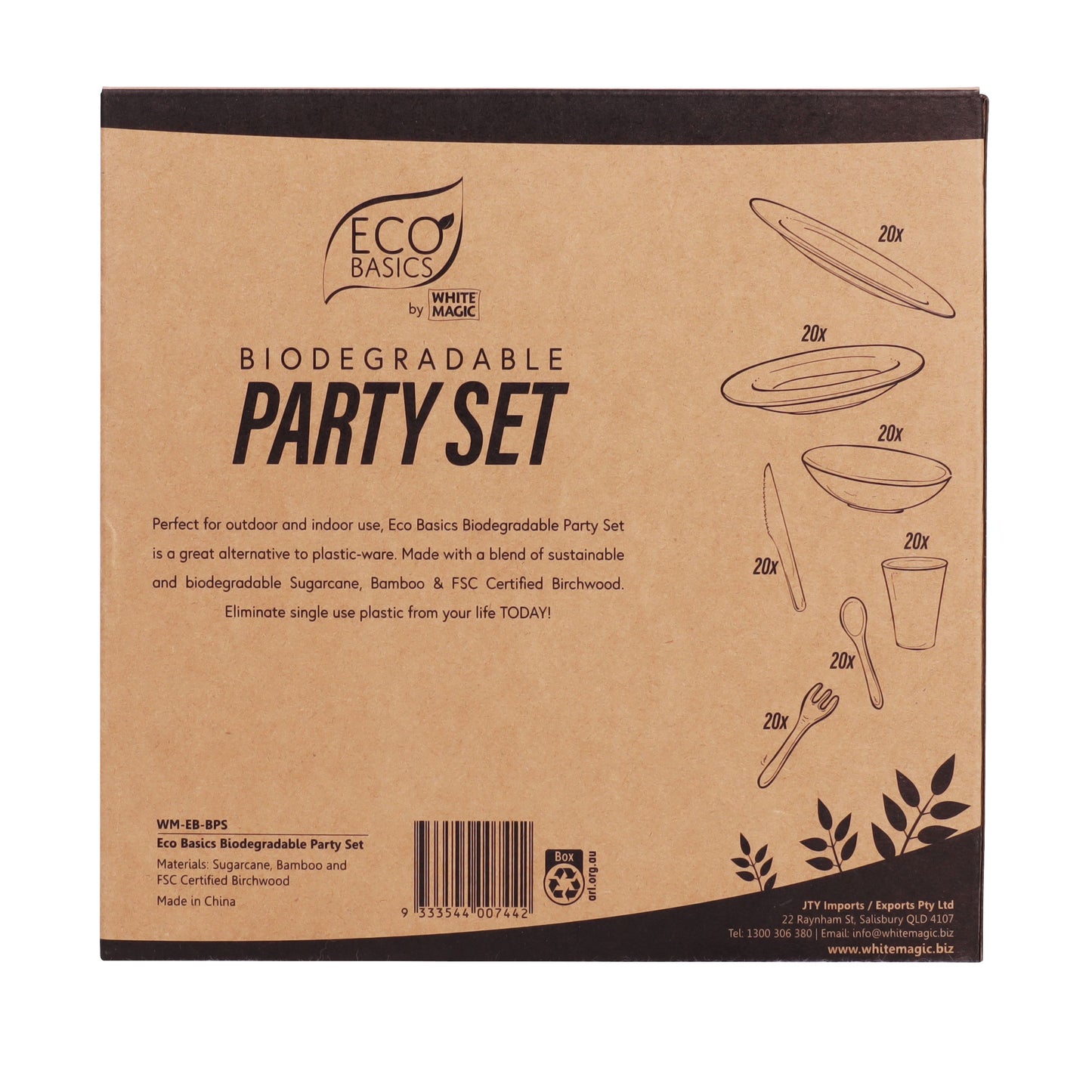 Eco Basics Biodegradable Party Set