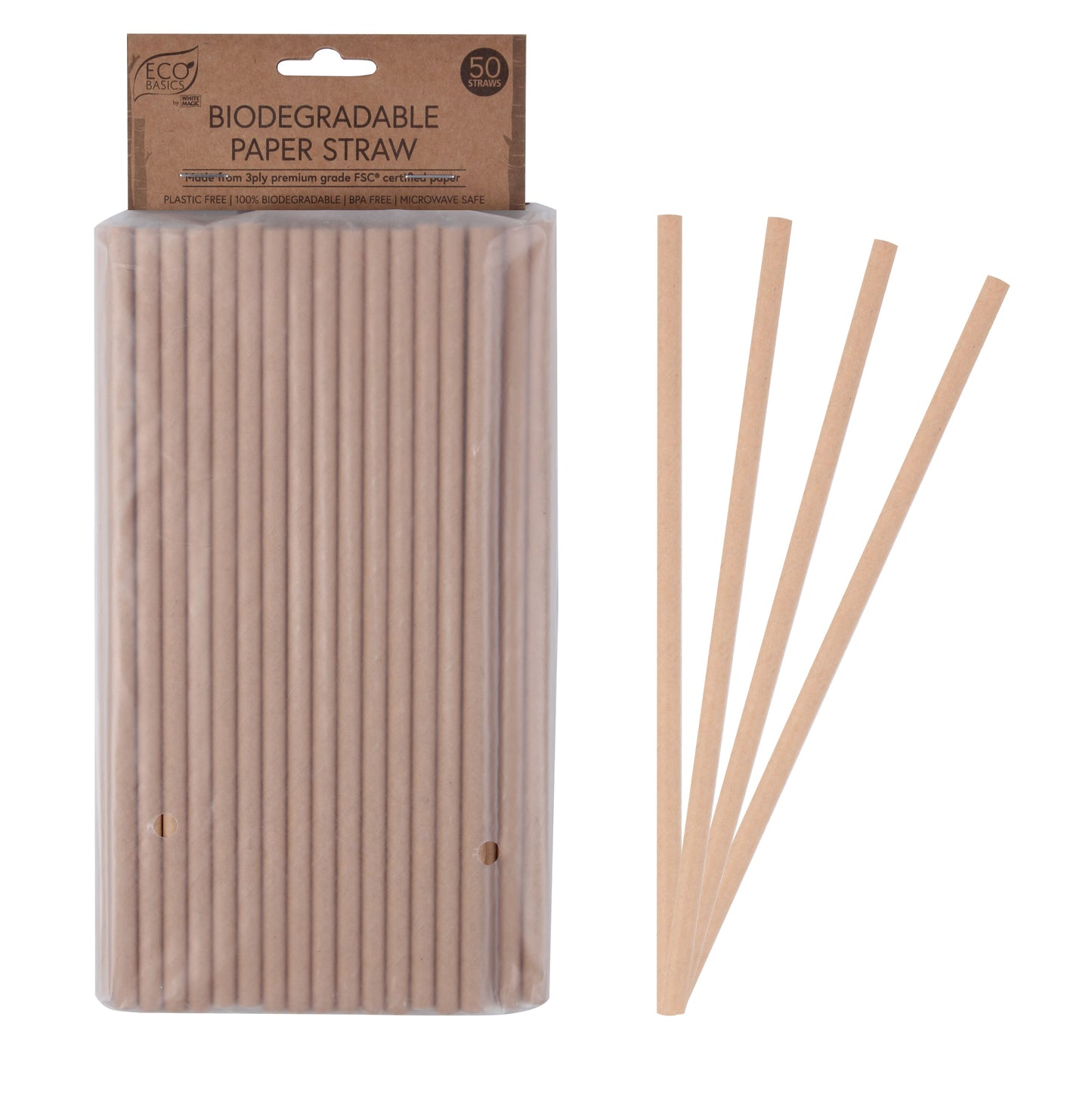 Eco Basics Biodegradable Paper Straw - 50pcs