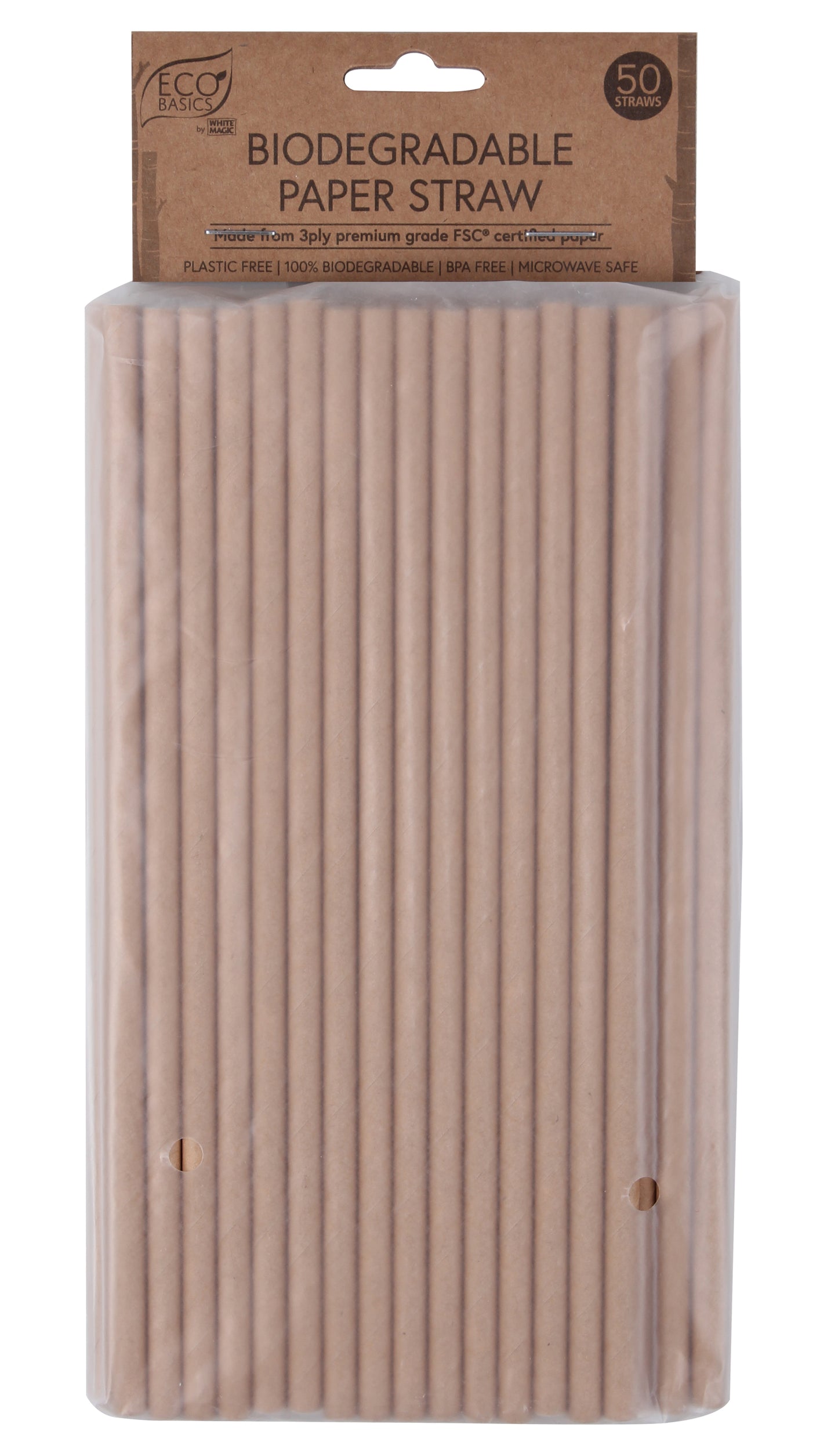 Eco Basics Biodegradable Paper Straw - 50pcs