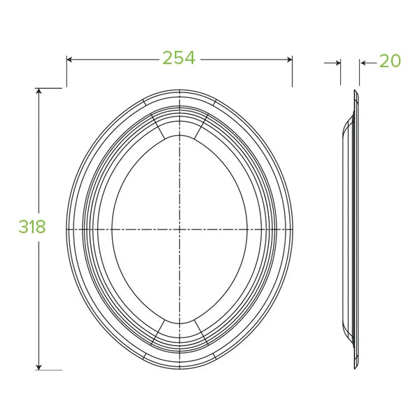 BioPak Sugarcane BBQ Plates 32x25cm Plastic Free - 10 pcs Disposable Plate Eco Friendly